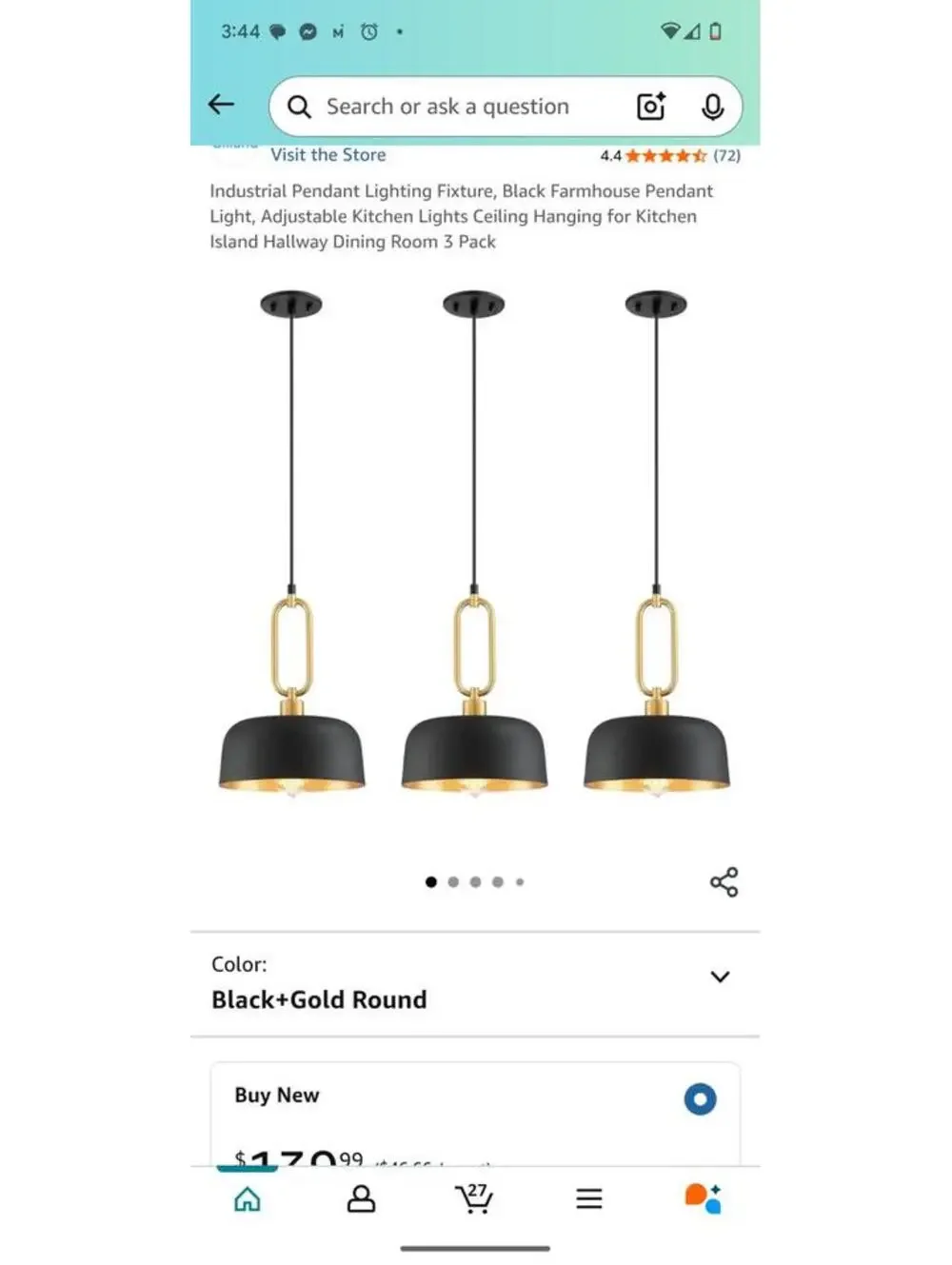 Industrial Pendant Lighting Fixture, Black Farmhouse Pendant Light, Adjustable